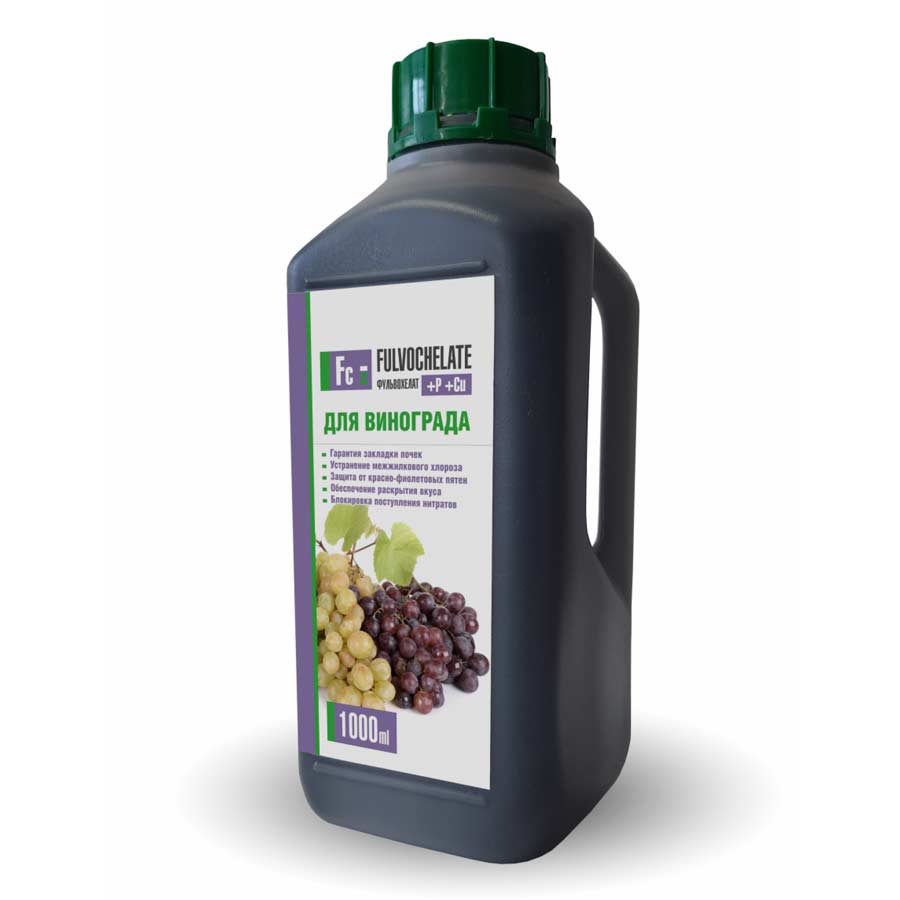 Удобрение для винограда Фульвохелат +P +Cu с фульвокислотами, хелатами и микроэлементами 1000 мл