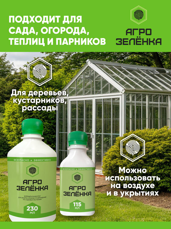 АГРОЗЕЛЕНКА 115мл антисептический концентрат для защиты растений