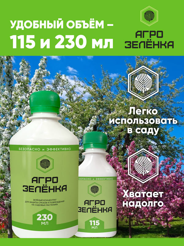 АГРОЗЕЛЕНКА 115мл антисептический концентрат для защиты растений