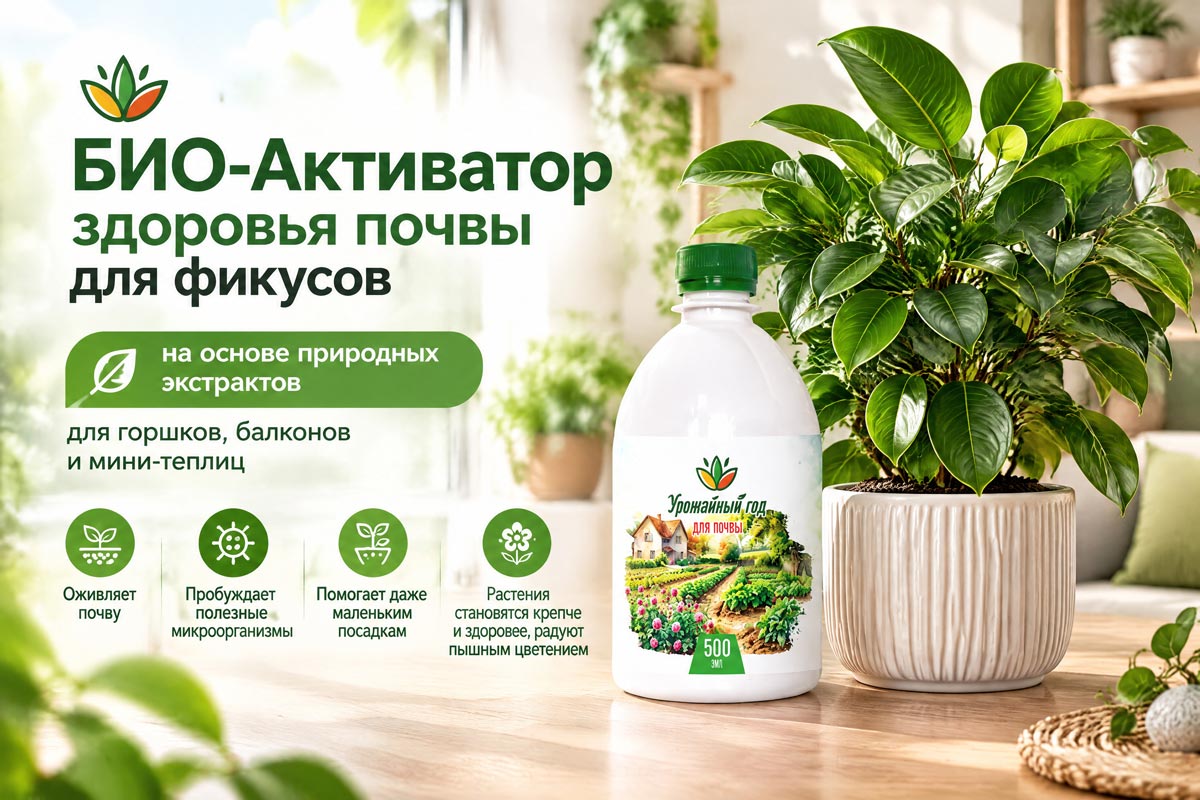 БИО-Активатор здоровья почвы для фикусов Урожайный Год