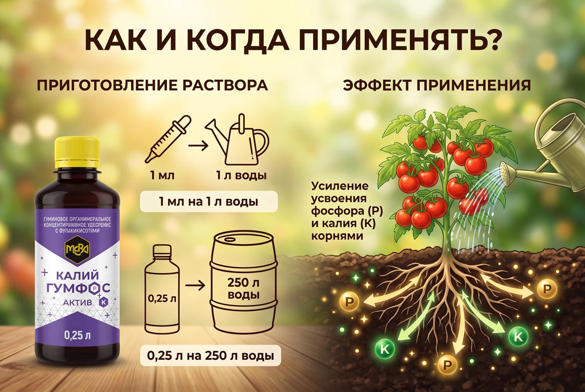 Как и когда применять Калий Гумфос актив?